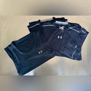 Under Armour Lot of 4 Black Compression Tank Tops Medium